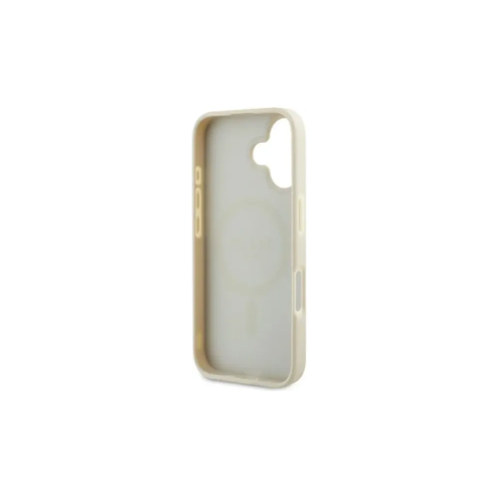 Fall Guess GUHMP16SPGHSMME Apple iPhone 16 Hardcase Geprägter Ring MagSafe beige - iPhone 16 - Guess