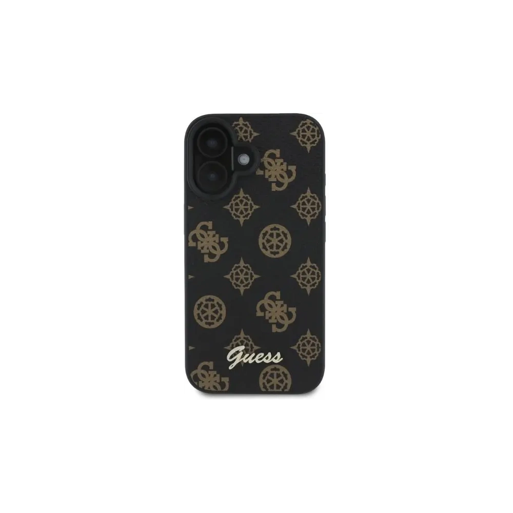 Fall Guess GUHMP16SPGPYSK Apple iPhone 16 Hartschale Peony Script MagSafe schwarz - iPhone 16 - Guess