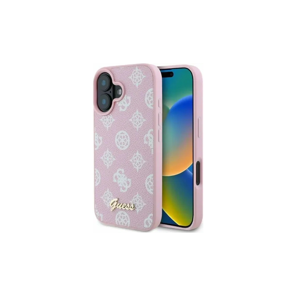 Fall Guess GUHMP16SPGPYSP Apple iPhone 16 Hardcase Peony Script MagSafe pink - iPhone 16 - Guess
