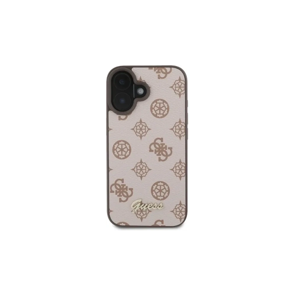 Etui Guess GUHMP16SPGPYSW Apple iPhone 16 hardcase Peony Script MagSafe brązowy - iPhone 16 - Guess