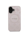Etui Guess GUHMP16SPSAPSMEP Apple iPhone 16 hardcase Saffiano Peony Classic Logo MagSafe różowy - iPhone 16 - Guess
