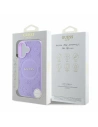 Etui Guess GUHMP16SPSAPSMEU Apple iPhone 16 hardcase Saffiano Peony Classic Logo MagSafe fioletowy - iPhone 16 - Guess