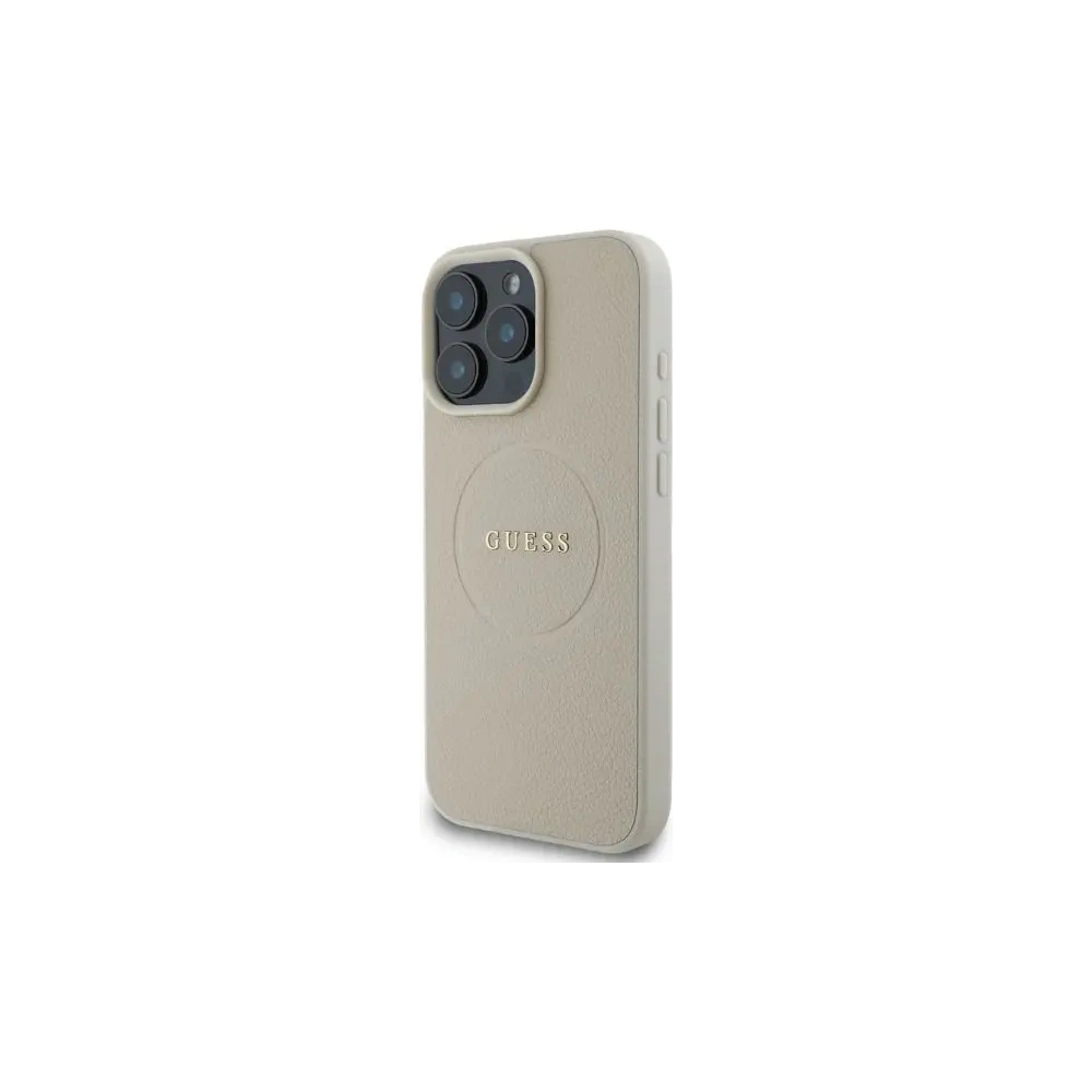 Hurtownia GSM - Eset Guess GUHMP16XPGHSMME Apple iPhone 16 Pro Max keménytok Grained Ring MagSafe bézs - GUE3580 - {ean13} - Hurt