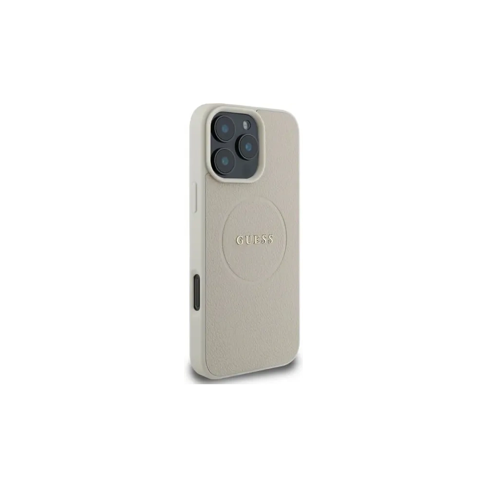 Hurtownia GSM - Eset Guess GUHMP16XPGHSMME Apple iPhone 16 Pro Max keménytok Grained Ring MagSafe bézs - GUE3580 - {ean13} - Hurt
