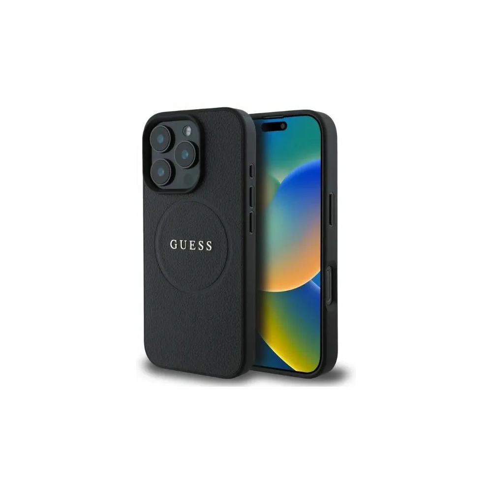 Hurtownia GSM - Případ Guess GUHMP16XPGHSMMK tvrdý obal Apple iPhone 16 Pro Max Grained Ring MagSafe černý - GUE3581 - {ean13} - Hurt