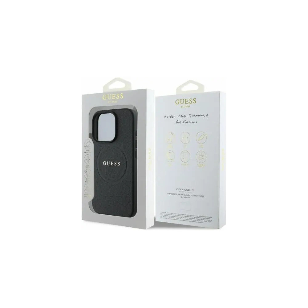 Hurtownia GSM - Případ Guess GUHMP16XPGHSMMK tvrdý obal Apple iPhone 16 Pro Max Grained Ring MagSafe černý - GUE3581 - {ean13} - Hurt