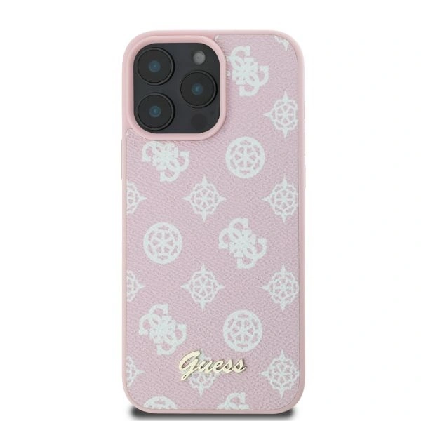 Kryt Case Guess GUHMP16XPGPYSP Apple iPhone 16 Pro Max hardcase Peony Script MagSafe pink