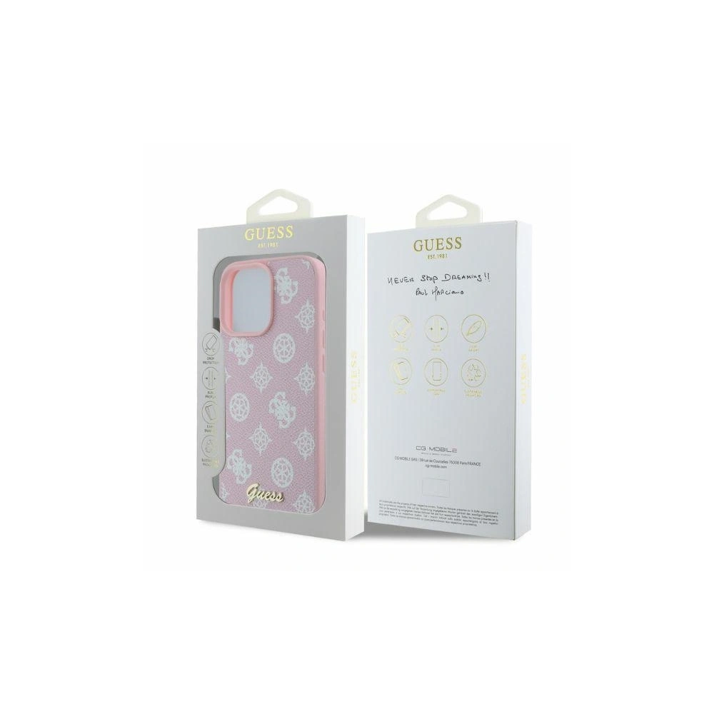 Hurtownia GSM - Fall Guess GUHMP16XPGPYSP Apple iPhone 16 Pro Max Hardcase Peony Script MagSafe rosa - GUE3584 - {ean13} - Hurt