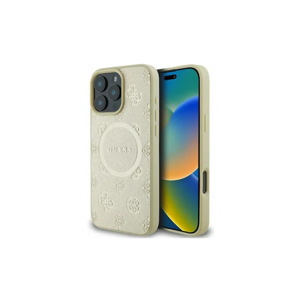 Hurtownia GSM - Caz Guess GUHMP16XPSAPSMED Apple iPhone 16 Pro Max hardcase Saffiano Peony Classic Logo MagSafe aurie - GUE3587 - {ean13} - Hurt