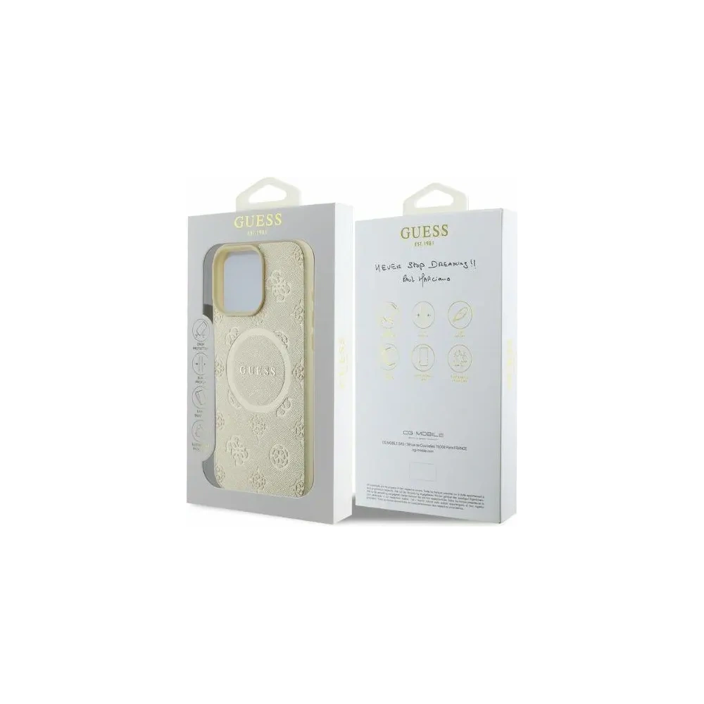 Hurtownia GSM - Caz Guess GUHMP16XPSAPSMED Apple iPhone 16 Pro Max hardcase Saffiano Peony Classic Logo MagSafe aurie - GUE3587 - {ean13} - Hurt