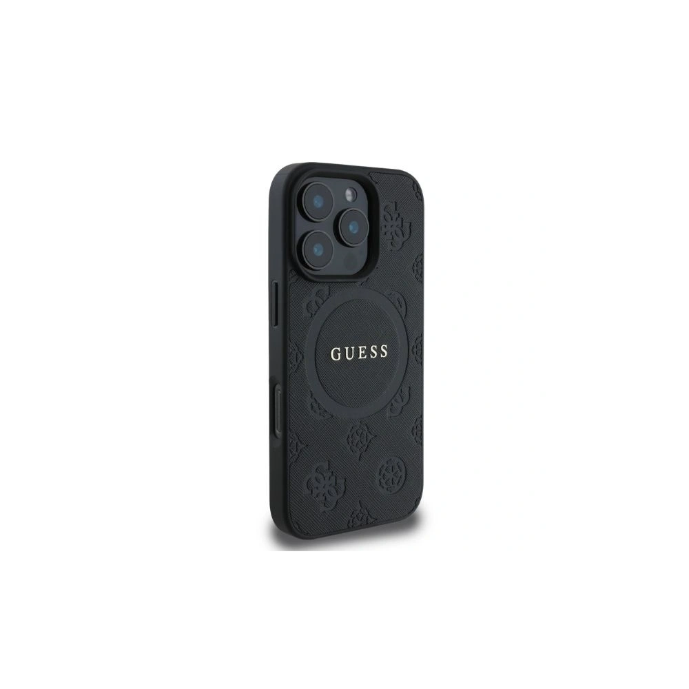 Hurtownia GSM - Eset Guess GUHMP16XPSAPSMEK Apple iPhone 16 Pro Max kemény tok Saffiano Peony Classic Logo MagSafe fekete - GUE3588 - {ean13} - Hurt
