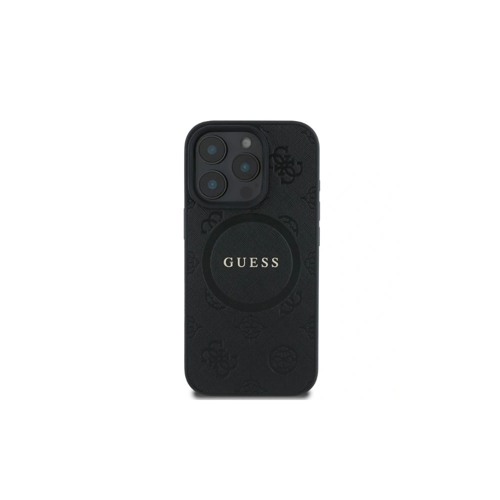 Hurtownia GSM - Eset Guess GUHMP16XPSAPSMEK Apple iPhone 16 Pro Max kemény tok Saffiano Peony Classic Logo MagSafe fekete - GUE3588 - {ean13} - Hurt