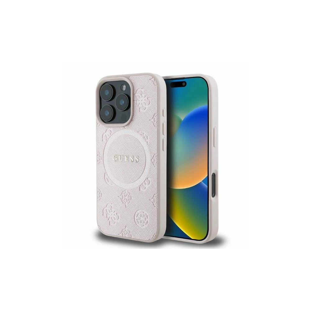 Hurtownia GSM - Případ Guess GUHMP16XPSAPSMEP Apple iPhone 16 Pro Max hardcase Saffiano Peony Classic Logo MagSafe růžový - GUE3589 - {ean13} - Hurt