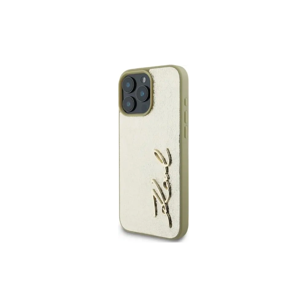 Hurtownia GSM - Caz Karl Lagerfeld KLHCP16XPFMFBKMD Apple iPhone 16 Pro Max hardcase Metal Signature aurie - KLD2143 - {ean13} - Hurt