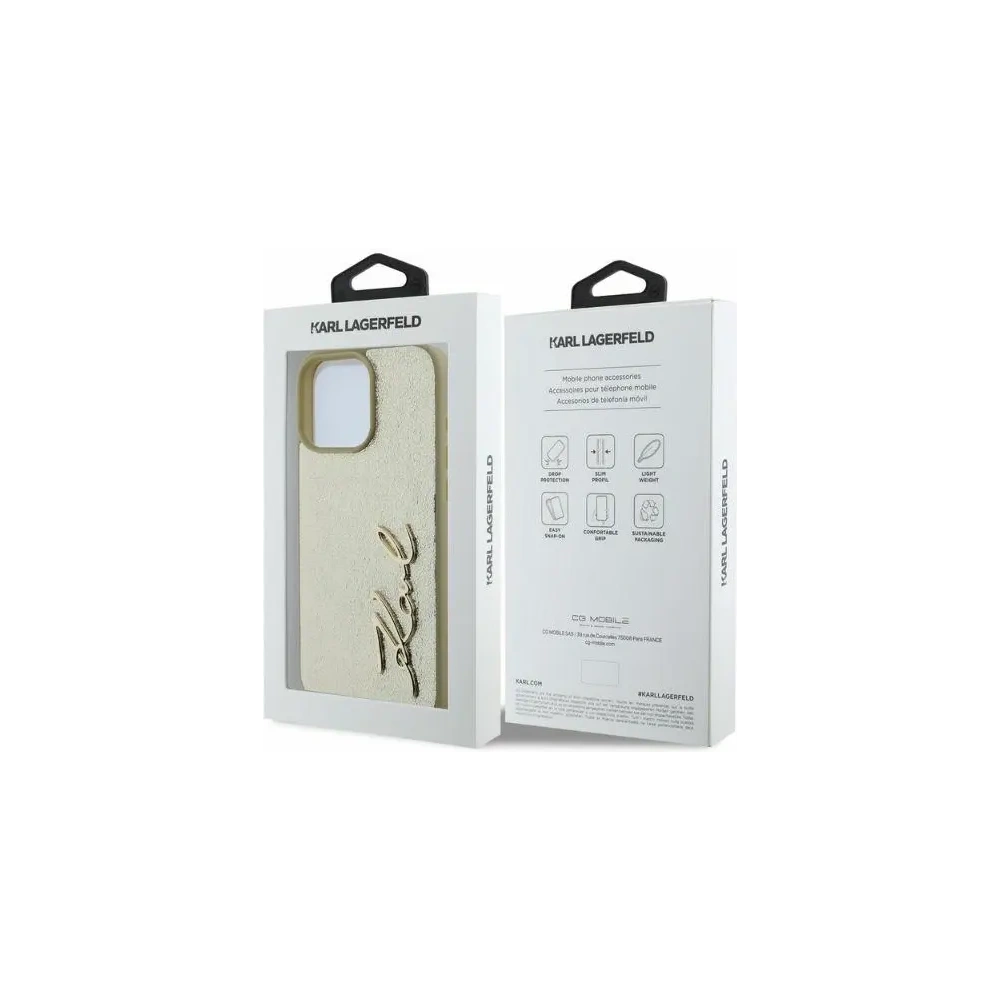 Hurtownia GSM - Caz Karl Lagerfeld KLHCP16XPFMFBKMD Apple iPhone 16 Pro Max hardcase Metal Signature aurie - KLD2143 - {ean13} - Hurt