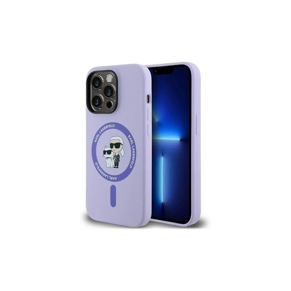 Hurtownia GSM - Caz Karl Lagerfeld KLHMP14LSCMKCRHU pentru Apple iPhone 14 Pro carcasă dură din silicon Karl&Choupette Heads Ring MagSafe mov - KLD2144 - {ean13} - Hurt