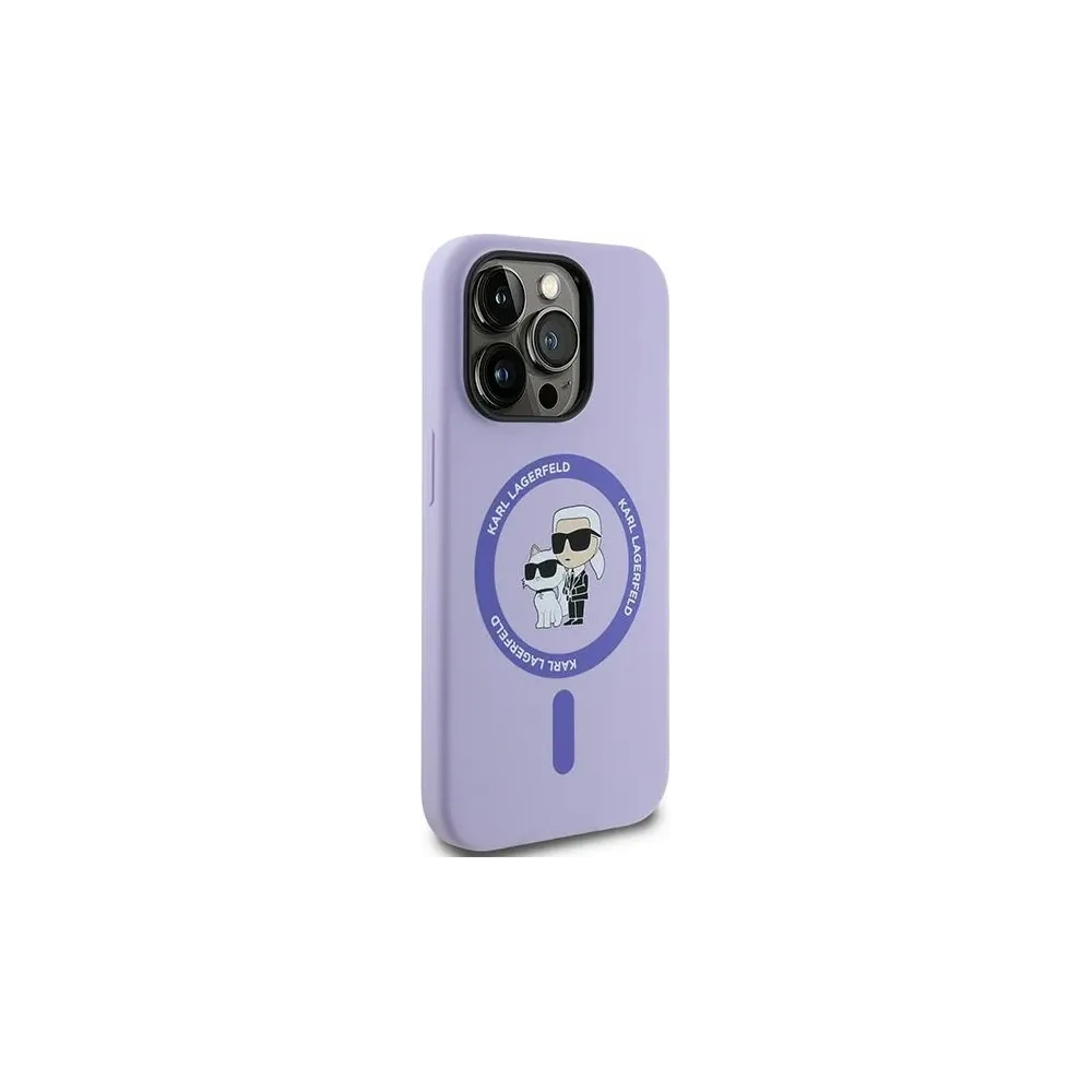 Hurtownia GSM - Caz Karl Lagerfeld KLHMP14LSCMKCRHU pentru Apple iPhone 14 Pro carcasă dură din silicon Karl&Choupette Heads Ring MagSafe mov - KLD2144 - {ean13} - Hurt