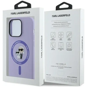 Wholesale Case Karl Lagerfeld KLHMP14LSCMKCRHU Apple iPhone 14 Pro hardcase Silicone Karl&Choupette Heads Ring MagSafe purple - KLD2144 - {ean13} - Hurt