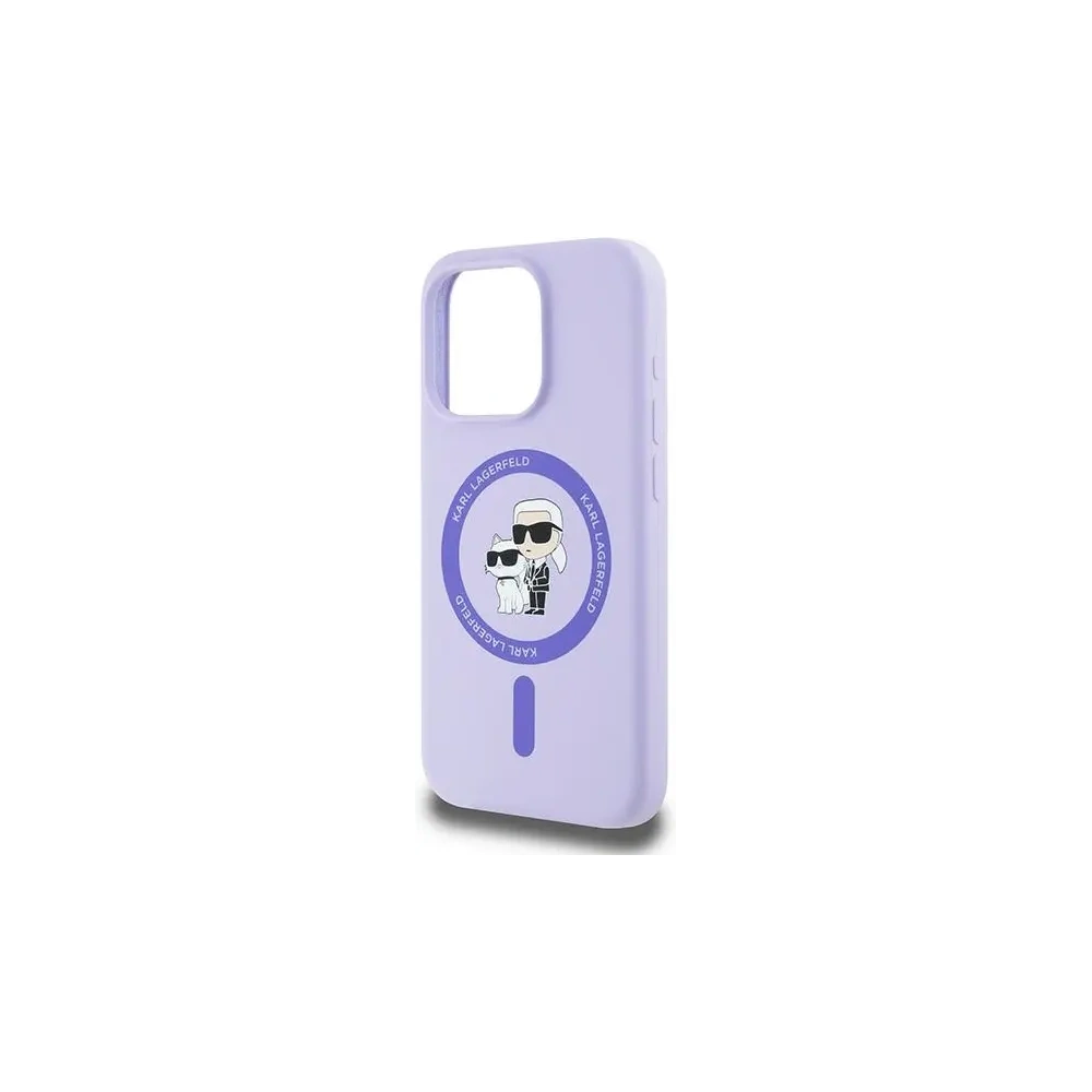 Hurtownia GSM - Případ Karl Lagerfeld KLHMP15LSCMKCRHU Apple iPhone 15 Pro tvrdý obal silikonový Karl&Choupette Heads Ring MagSafe fialový - KLD2145 - {ean13} - Hurt