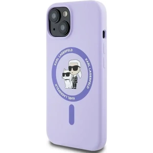 Hurtownia GSM - Případ Karl Lagerfeld KLHMP15SSCMKCRHU Apple iPhone 15 tvrdý obal silikonový Karl&Choupette Heads Ring MagSafe fialový - KLD2146 - {ean13} - Hurt