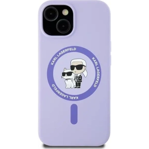 Hurtownia GSM - Případ Karl Lagerfeld KLHMP15SSCMKCRHU Apple iPhone 15 tvrdý obal silikonový Karl&Choupette Heads Ring MagSafe fialový - KLD2146 - {ean13} - Hurt