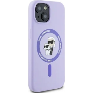Hurtownia GSM - Případ Karl Lagerfeld KLHMP15SSCMKCRHU Apple iPhone 15 tvrdý obal silikonový Karl&Choupette Heads Ring MagSafe fialový - KLD2146 - {ean13} - Hurt