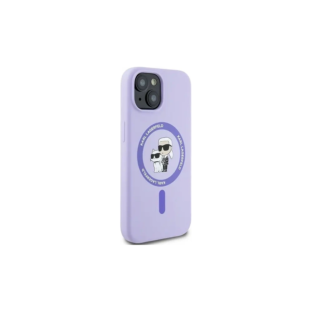 Hurtownia GSM - Caz Karl Lagerfeld KLHMP15SSCMKCRHU Apple iPhone 15 hardcase Silicon Karl&Choupette Heads Ring MagSafe mov - KLD2146 - {ean13} - Hurt