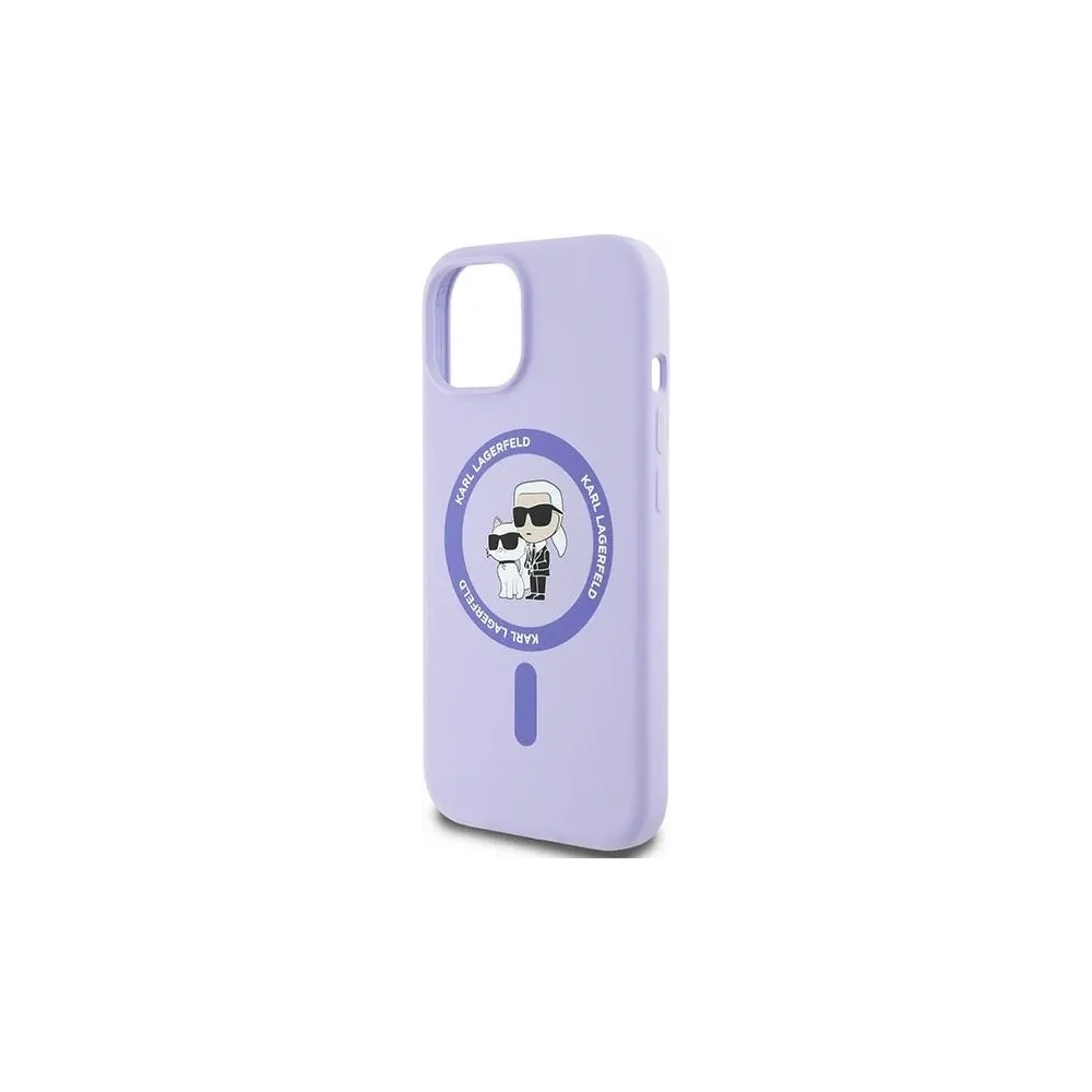 Hurtownia GSM - Fall Karl Lagerfeld KLHMP15SSCMKCRHU Apple iPhone 15 Hardcase Silikon Karl&Choupette Köpfe Ring MagSafe lila - KLD2146 - {ean13} - Hurt
