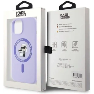 Hurtownia GSM - Případ Karl Lagerfeld KLHMP15SSCMKCRHU Apple iPhone 15 tvrdý obal silikonový Karl&Choupette Heads Ring MagSafe fialový - KLD2146 - {ean13} - Hurt