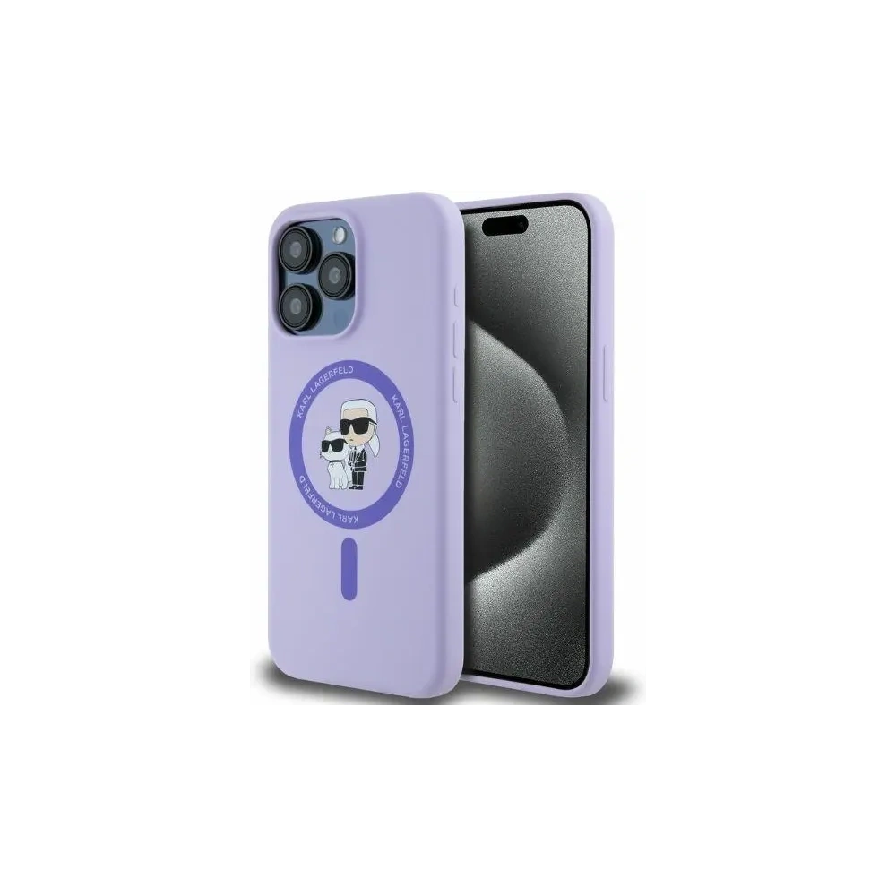 Hurtownia GSM - Fall Karl Lagerfeld KLHMP15XSCMKCRHU Apple iPhone 15 Pro Max Hartschale Silikon Karl&Choupette Köpfe Ring MagSafe lila - KLD2147 - {ean13} - Hurt