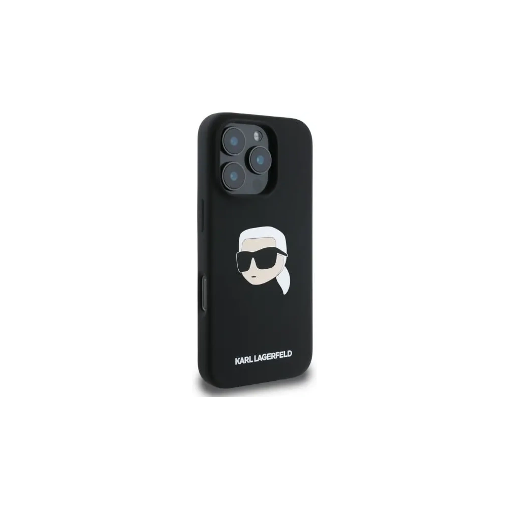 Case Karl Lagerfeld KLHMP16LSKHPPLK Apple iPhone 16 Pro hardcase Silicone Karl Head Print MagSafe black - iPhone 16 Pro - Karl Lagerfeld