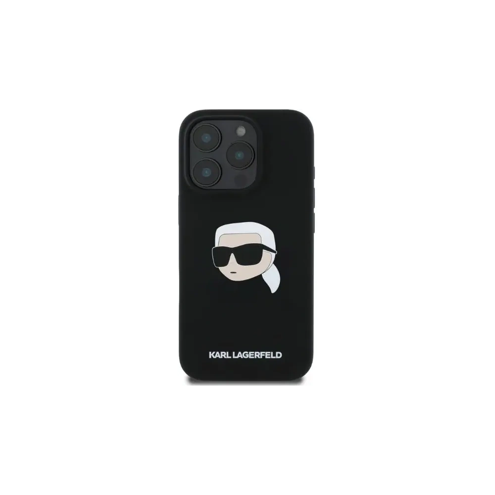 Case Karl Lagerfeld KLHMP16LSKHPPLK Apple iPhone 16 Pro hardcase Silicone Karl Head Print MagSafe black - iPhone 16 Pro - Karl Lagerfeld