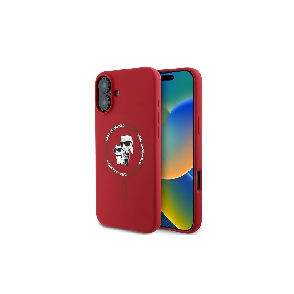 Wholesale Case Karl Lagerfeld KLHMP16MSCMKCRHR Apple iPhone 16 Plus hardcase Silicone Karl&Choupette Heads Ring MagSafe red - KLD2157 - {ean13} - Hurt