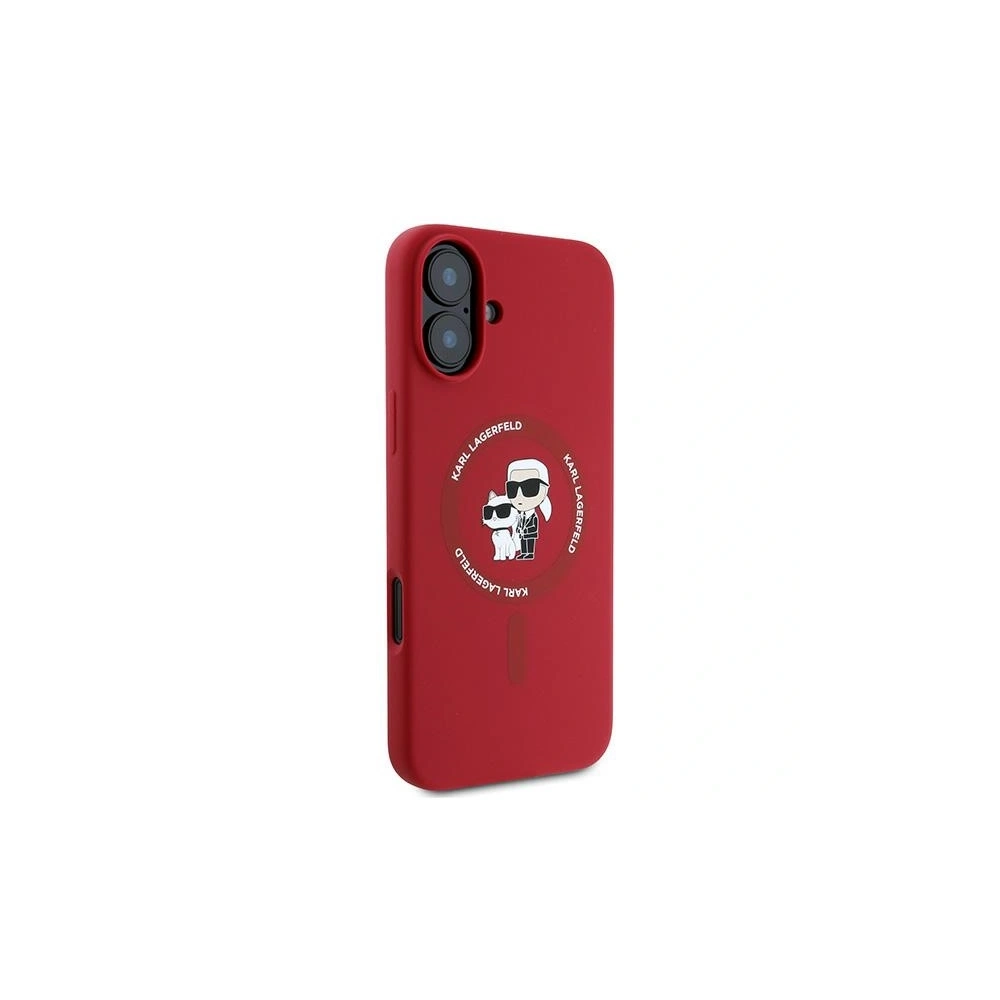 Hurtownia GSM - Eset Karl Lagerfeld KLHMP16MSCMKCRHR Apple iPhone 16 Plus keménytok Szilikon Karl&Choupette Fejek Gyűrű MagSafe piros - KLD2157 - {ean13} - Hurt