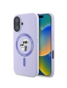 Případ Karl Lagerfeld KLHMP16MSCMKCRHU Apple iPhone 16 Plus tvrdý kryt silikonový Karl&Choupette Heads Ring MagSafe fialový