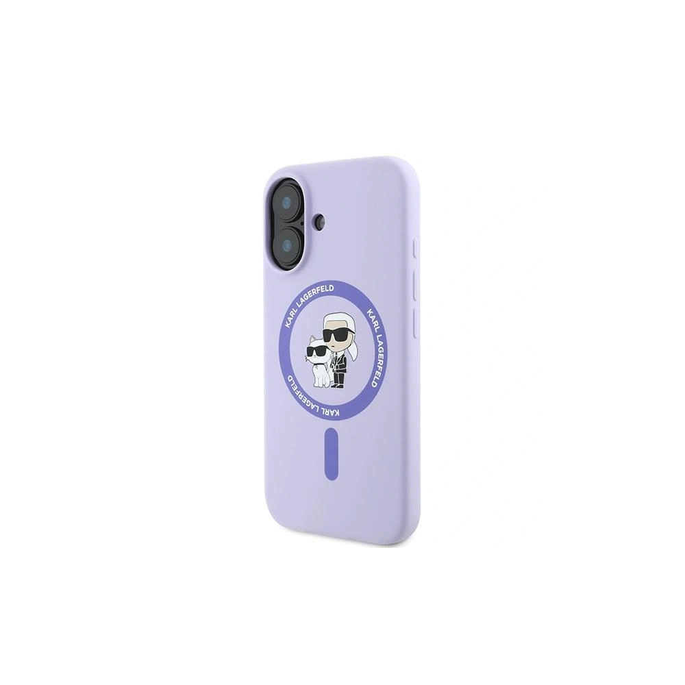 Hurtownia GSM - Eset Karl Lagerfeld KLHMP16MSCMKCRHU Apple iPhone 16 Plus keménytok Szilikon Karl&Choupette Fejek Gyűrű MagSafe lila - KLD2158 - {ean13} - Hurt