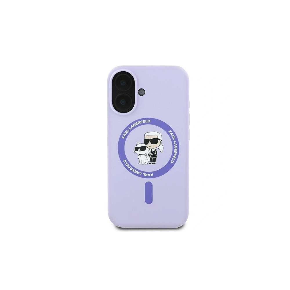Hurtownia GSM - Eset Karl Lagerfeld KLHMP16MSCMKCRHU Apple iPhone 16 Plus keménytok Szilikon Karl&Choupette Fejek Gyűrű MagSafe lila - KLD2158 - {ean13} - Hurt