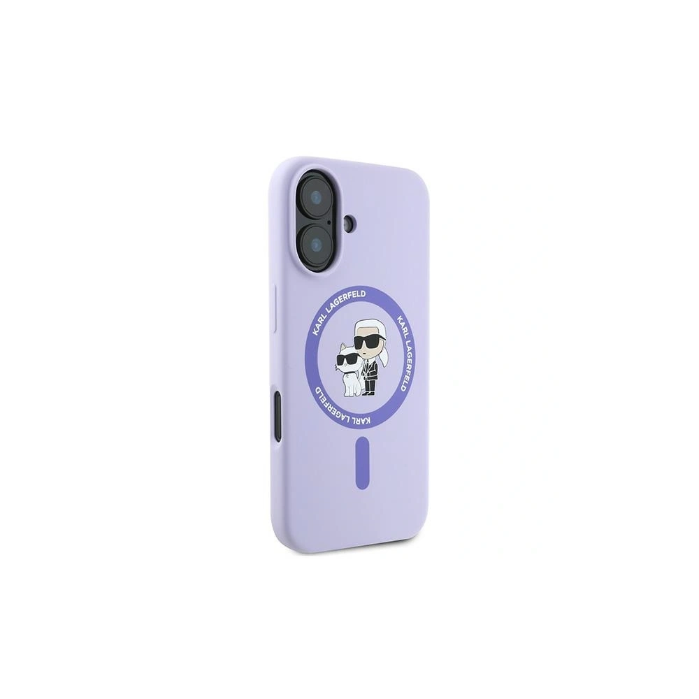 Hurtownia GSM - Eset Karl Lagerfeld KLHMP16MSCMKCRHU Apple iPhone 16 Plus keménytok Szilikon Karl&Choupette Fejek Gyűrű MagSafe lila - KLD2158 - {ean13} - Hurt
