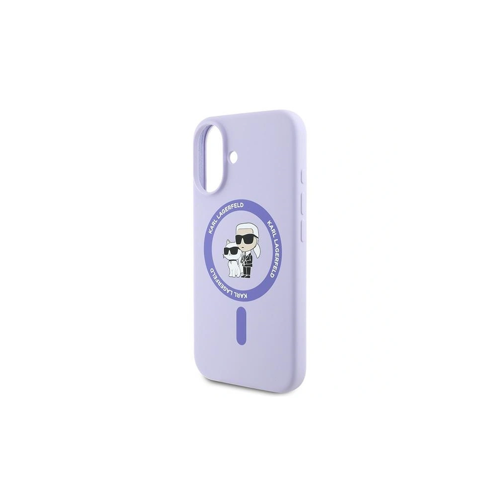 Hurtownia GSM - Eset Karl Lagerfeld KLHMP16MSCMKCRHU Apple iPhone 16 Plus keménytok Szilikon Karl&Choupette Fejek Gyűrű MagSafe lila - KLD2158 - {ean13} - Hurt