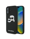 Eset Karl Lagerfeld KLHMP16MSKCHPPLK Apple iPhone 16 Plus kemény tok Szilikon Dupla Fej Nyomtatás MagSafe fekete
