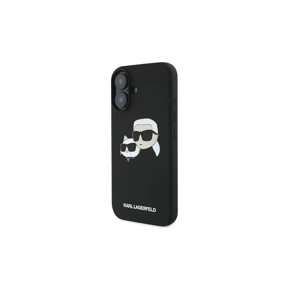 Hurtownia GSM - Eset Karl Lagerfeld KLHMP16MSKCHPPLK Apple iPhone 16 Plus kemény tok Szilikon Dupla Fej Nyomtatás MagSafe fekete - KLD2159 - {ean13} - Hurt