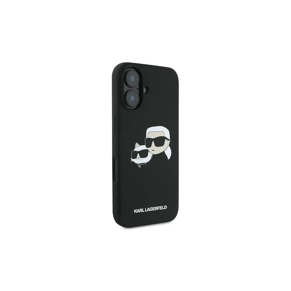 Hurtownia GSM - Eset Karl Lagerfeld KLHMP16MSKCHPPLK Apple iPhone 16 Plus kemény tok Szilikon Dupla Fej Nyomtatás MagSafe fekete - KLD2159 - {ean13} - Hurt
