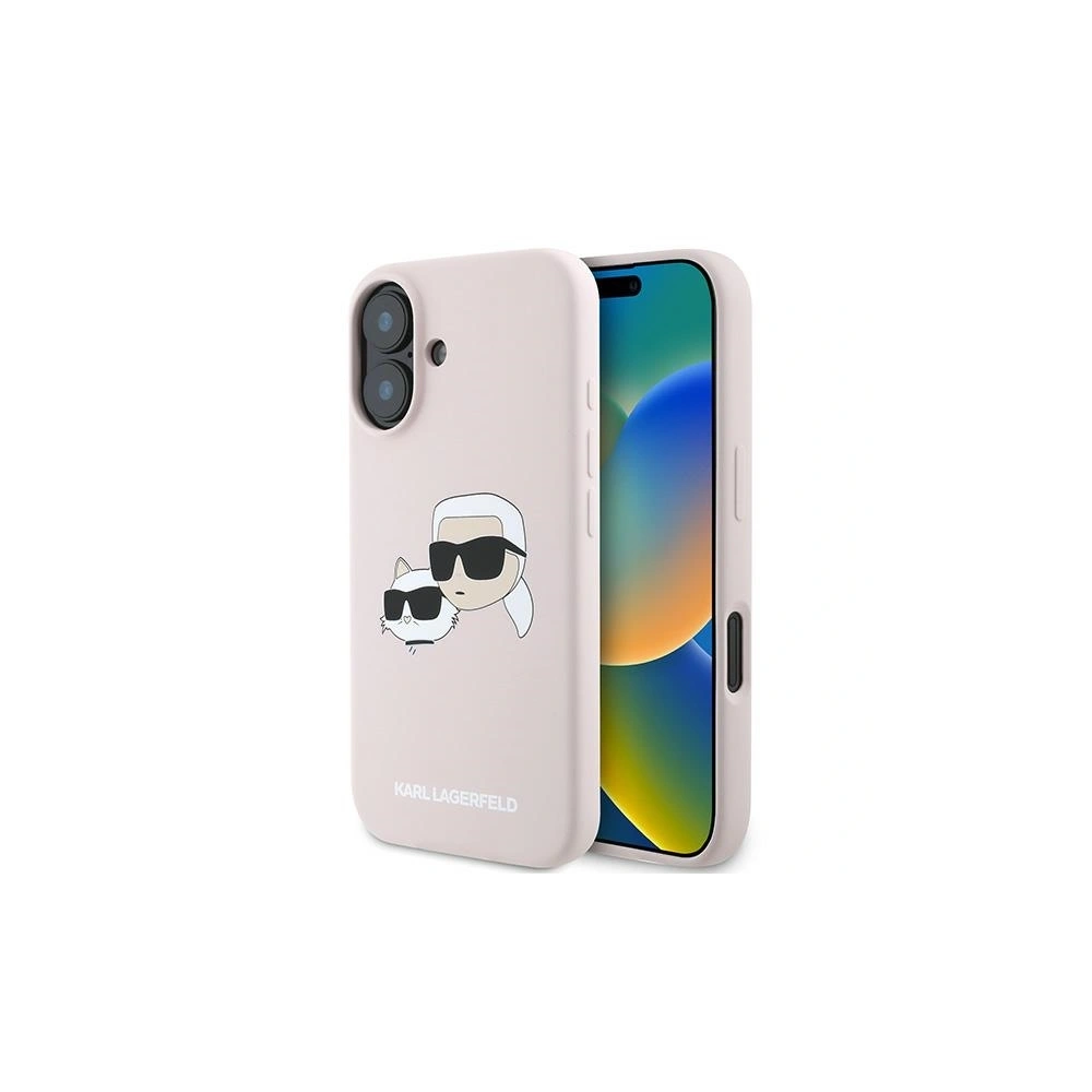 Hurtownia GSM - Případ Karl Lagerfeld KLHMP16MSKCHPPLP Apple iPhone 16 Plus tvrdý obal Silikonový potisk s dvojheadem MagSafe růžový - KLD2160 - {ean13} - Hurt