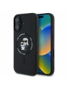 Etui Karl Lagerfeld KLHMP16SSCMKCRHK Apple iPhone 16 kemény tok Szilikon Karl&Choupette Fejek Gyűrű MagSafe fekete - iPhone 16 - Karl Lagerfeld