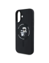 Fall Karl Lagerfeld KLHMP16SSCMKCRHK Apple iPhone 16 Hartschale Silikon Karl&Choupette Köpfe Ring MagSafe schwarz - iPhone 16 - Karl Lagerfeld