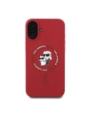 Fall Karl Lagerfeld KLHMP16SSCMKCRHR Apple iPhone 16 Hartschale Silikon Karl&Choupette Köpfe Ring MagSafe rot