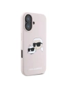 Případ Karl Lagerfeld KLHMP16SSKCHPPLP Apple iPhone 16 tvrdý obal Silikonový Dvojité hlavy tisk MagSafe růžový