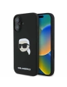 Etui Karl Lagerfeld KLHMP16SSKHPPLK Apple iPhone 16 hardcase silikonový potah Karl Head Print MagSafe černý - iPhone 16 - Karl Lagerfeld