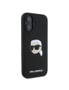 Etui Karl Lagerfeld KLHMP16SSKHPPLK Apple iPhone 16 hardcase silikonový potah Karl Head Print MagSafe černý - iPhone 16 - Karl Lagerfeld