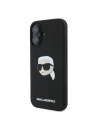 Etui Karl Lagerfeld KLHMP16SSKHPPLK Apple iPhone 16 hardcase silikonový potah Karl Head Print MagSafe černý - iPhone 16 - Karl Lagerfeld